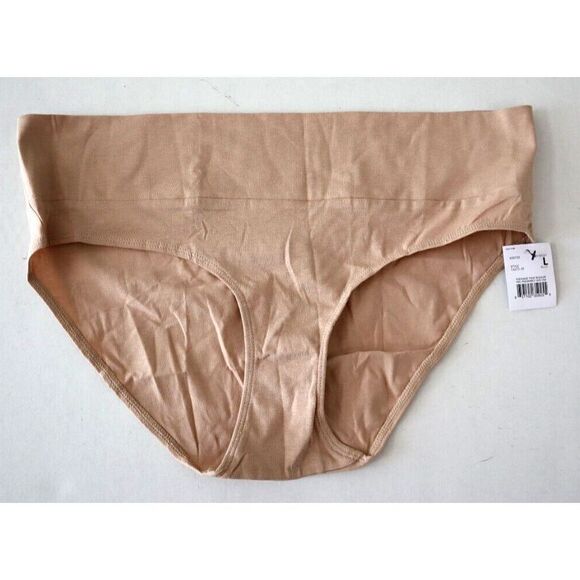 A Pea In The Pod M19331 Women's Sz Large Beige Maternity Fold Over Panties - Picture 1 of 6